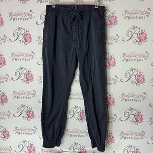 Volcom Charcoal Jogger Pants pockets tie up waist grey navy black bottoms